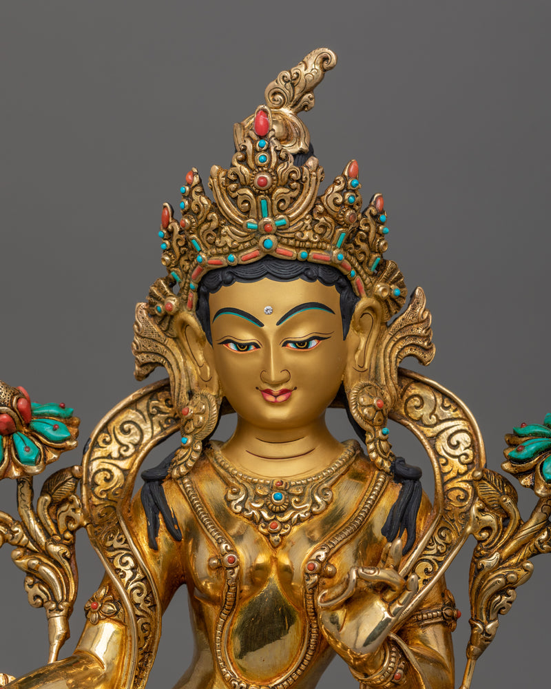 Tibetan Statue of Green Tara | Guardian of Buddhist Teachings