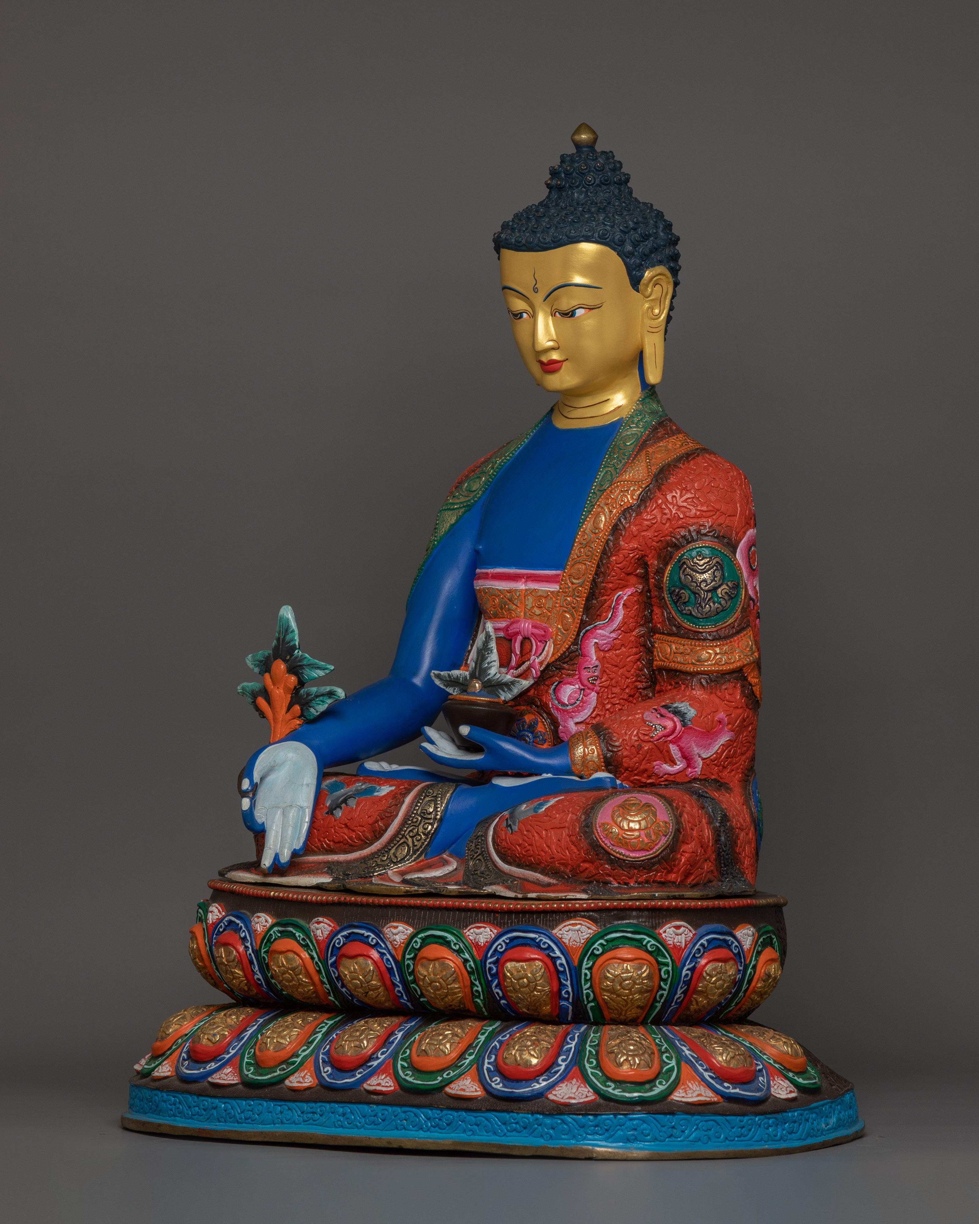 Handcrafted Statue of Medicine Buddha | Himalayan Buddhism Deity