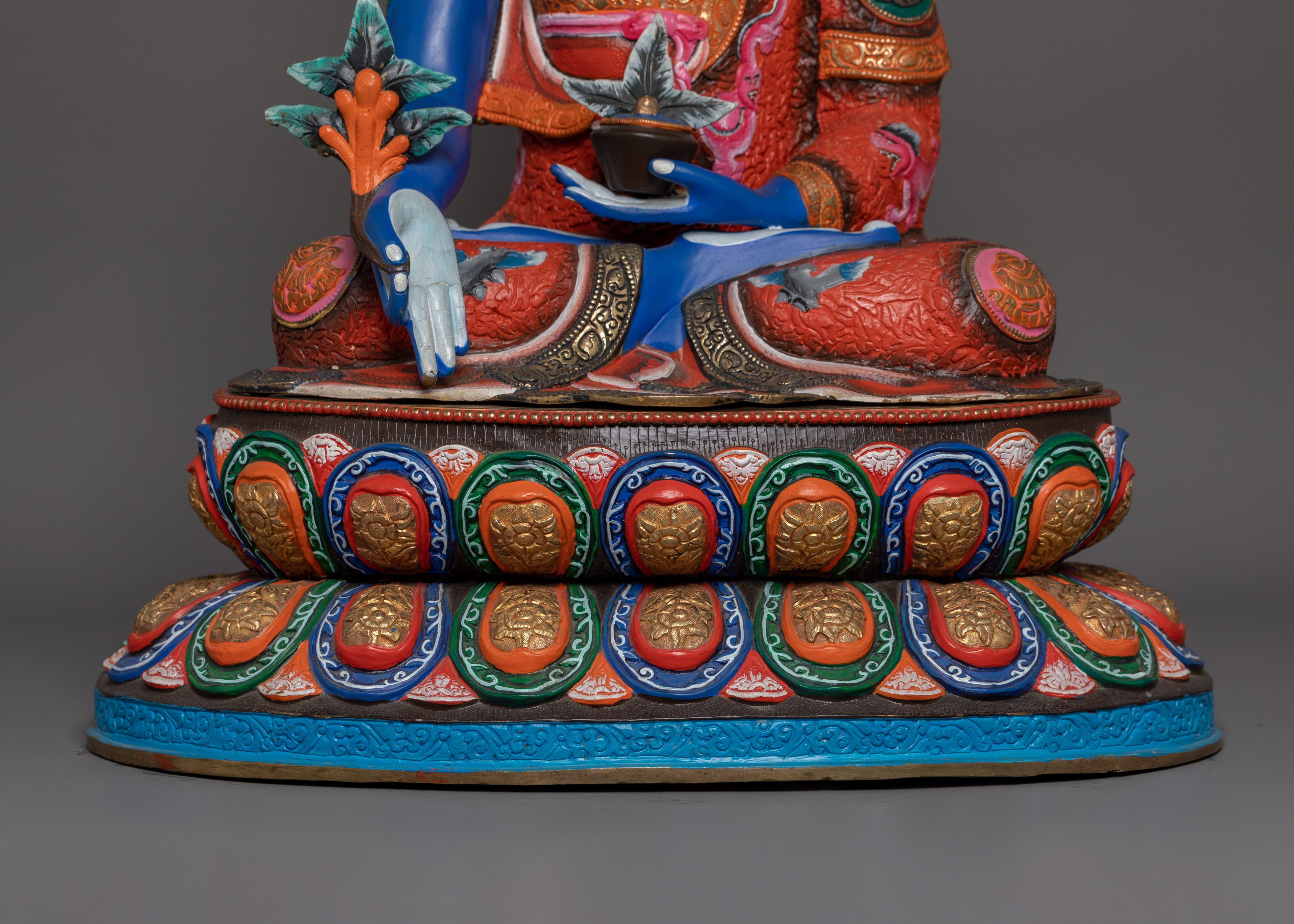 Handcrafted Statue of Medicine Buddha | Himalayan Buddhism Deity