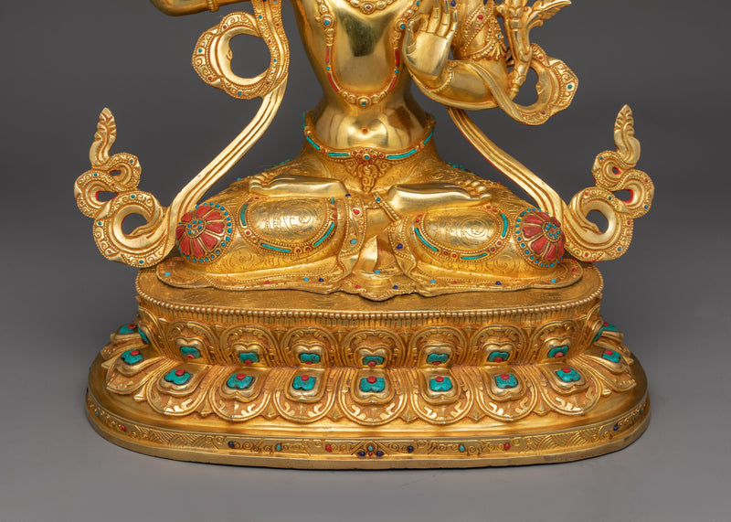Himalayan Handmade Statue of Manjushri | Sword of Wisdom Deity