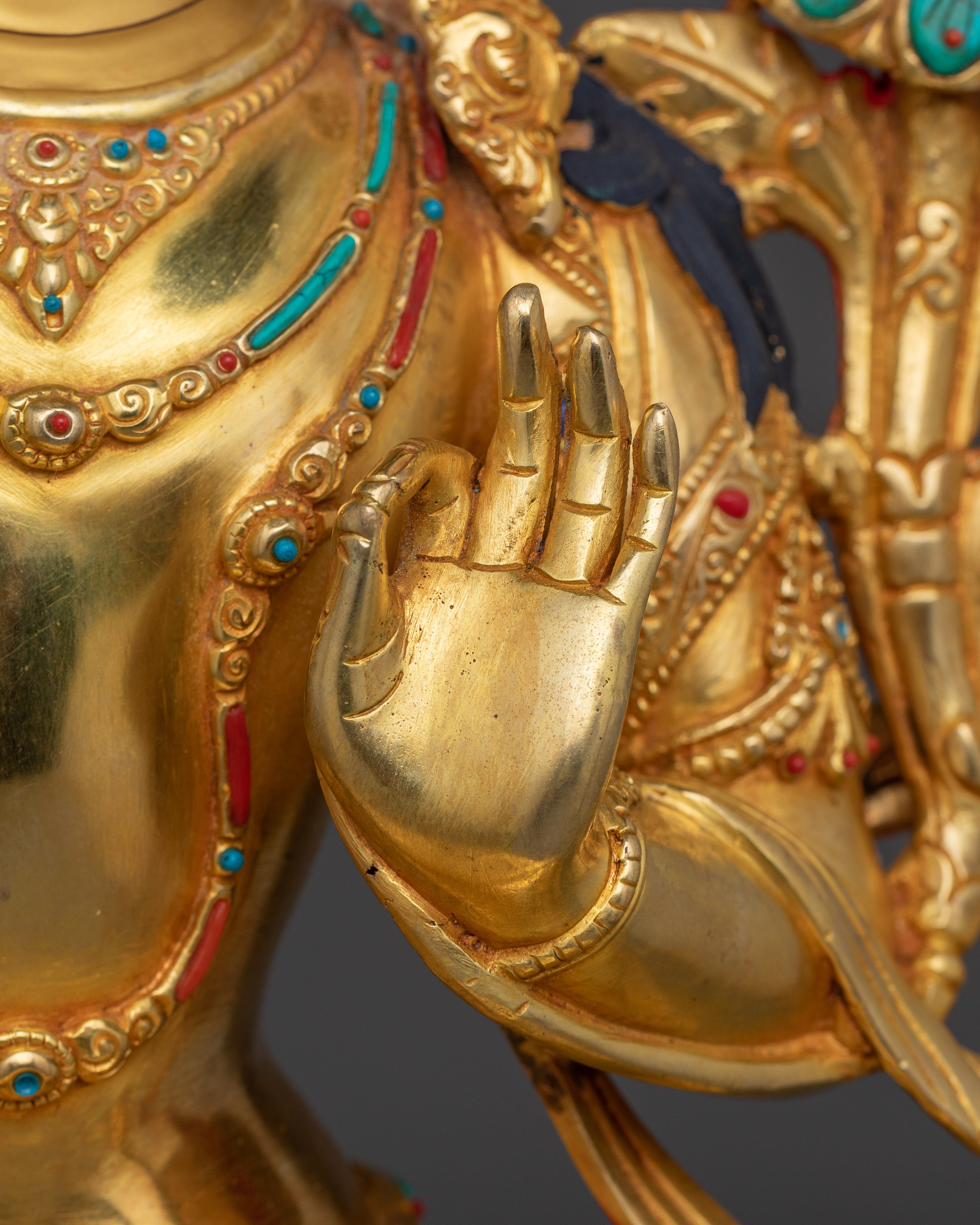 Himalayan Handmade Statue of Manjushri | Sword of Wisdom Deity