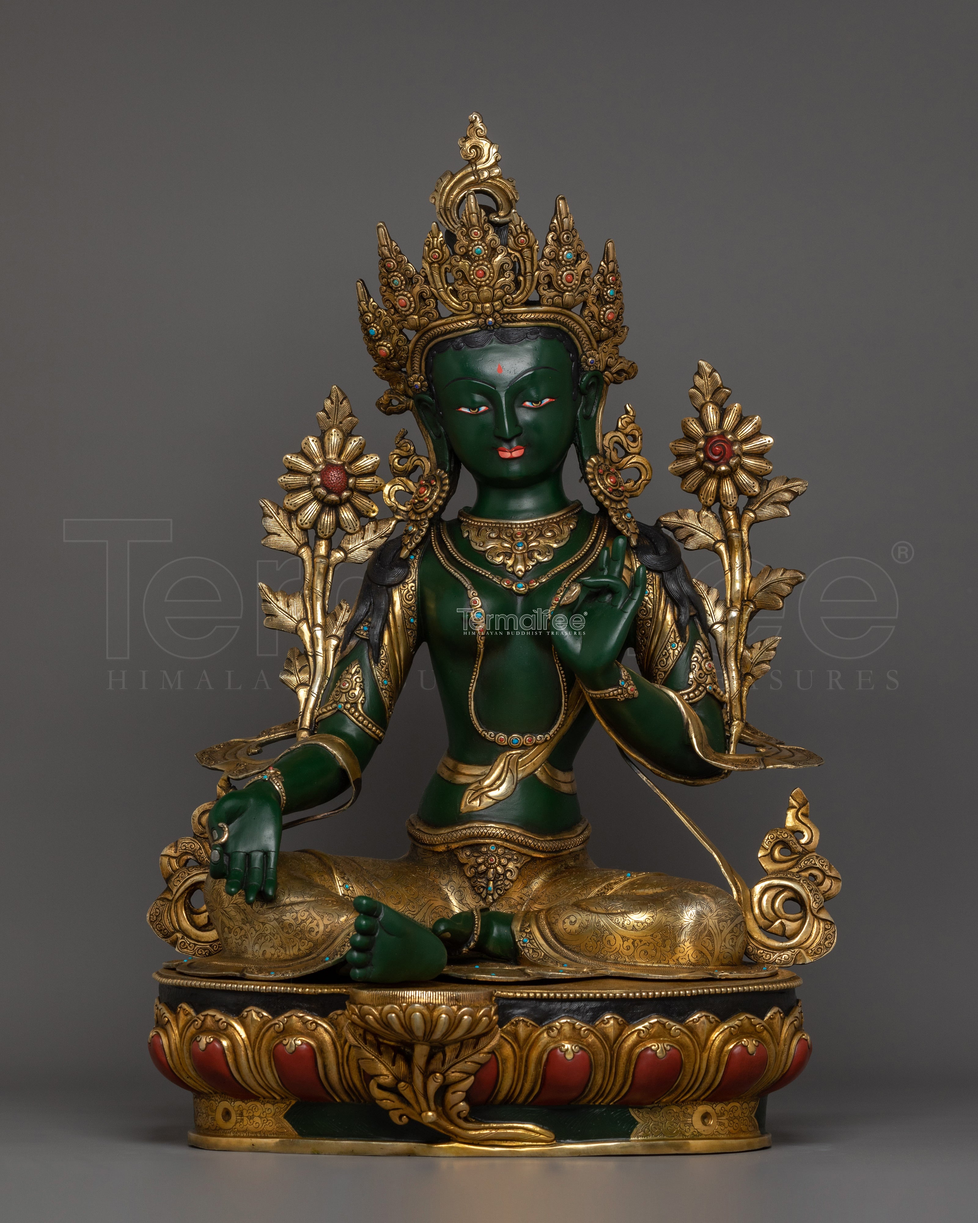 Spiritual Protector Green Tara Statue | Meditation and Healing Deity