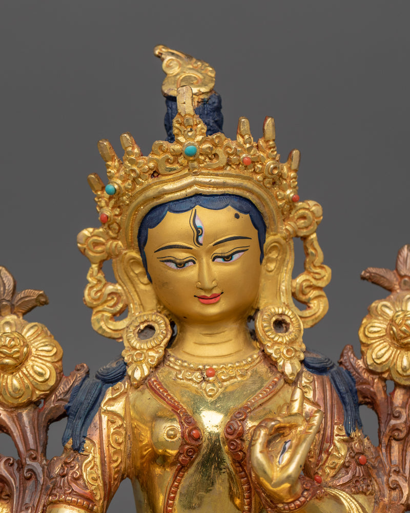 Handcrafted Himalayan Sculpture of White Tara | Goddess of Compassion