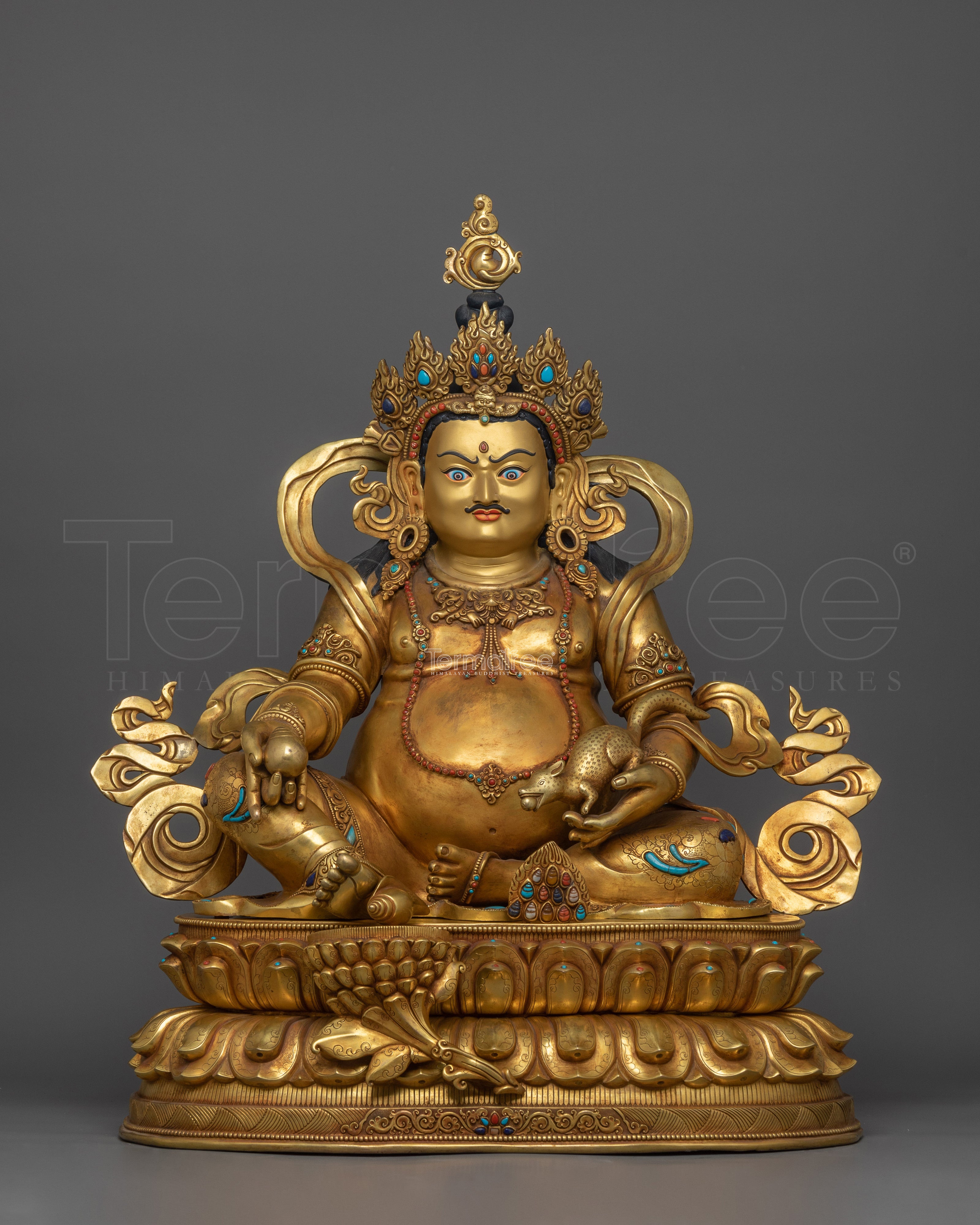 Skillfully Handcrafted Statue of Dzambhala | Deity of Wealth and Prosperity