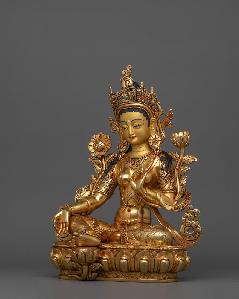 Majestic Green Tara Statue | Also known as Samaya Tara
