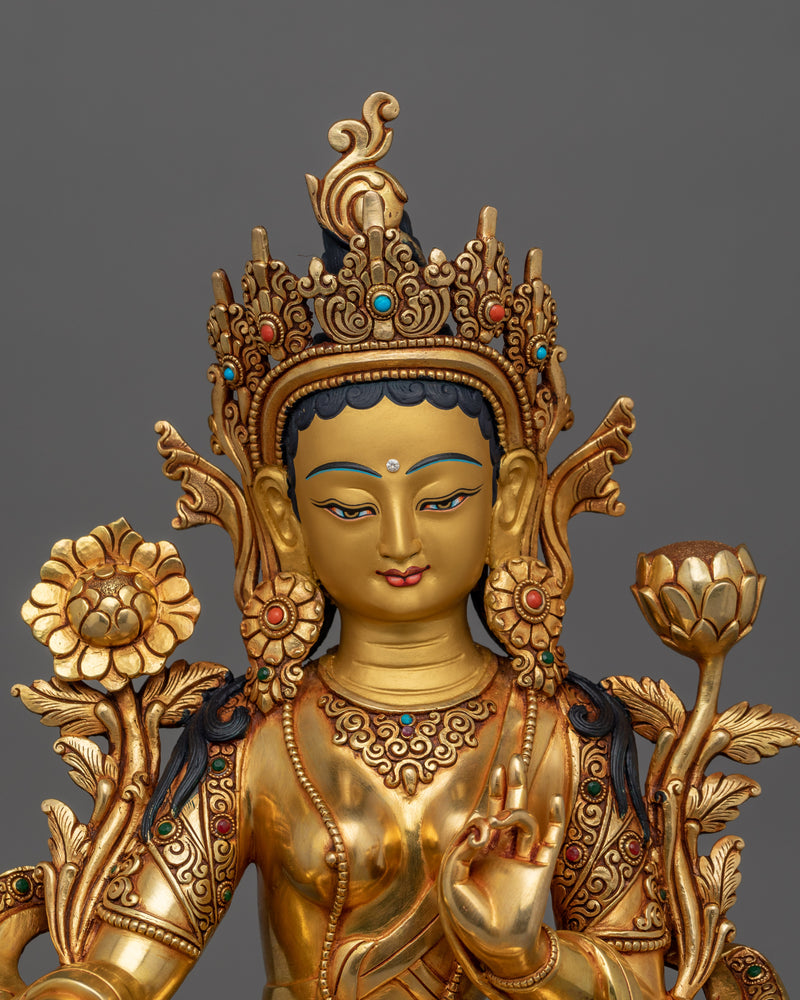 Majestic Green Tara Statue | Also known as Samaya Tara