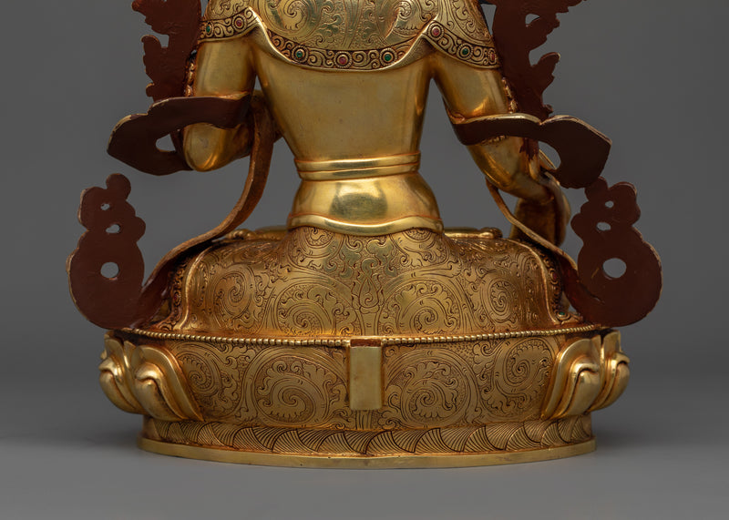 Traditionally Sculpted White Tara | Tara with Seven Eyes