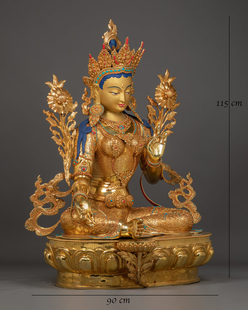 Mother Green Tara Handmade Statue | Symbol of Peace and Healing