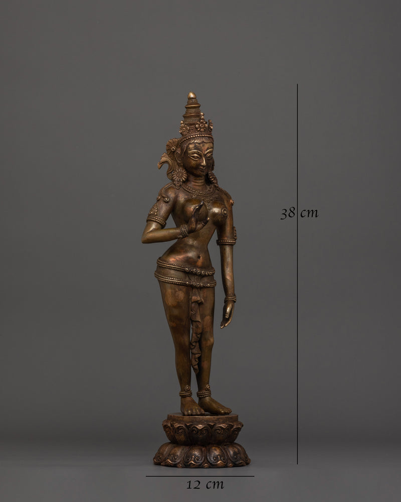 handmade-statue-of-standing-green-tara