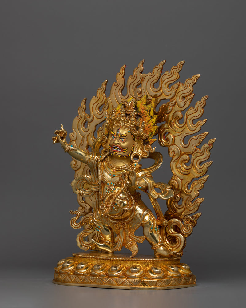 Handcrafted Tibetan Statue of Vajrapani | Wrathful Form