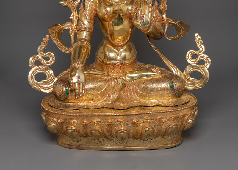 Himalayan Sculpture of White Tara | The Goddess of Compassion and Longevity