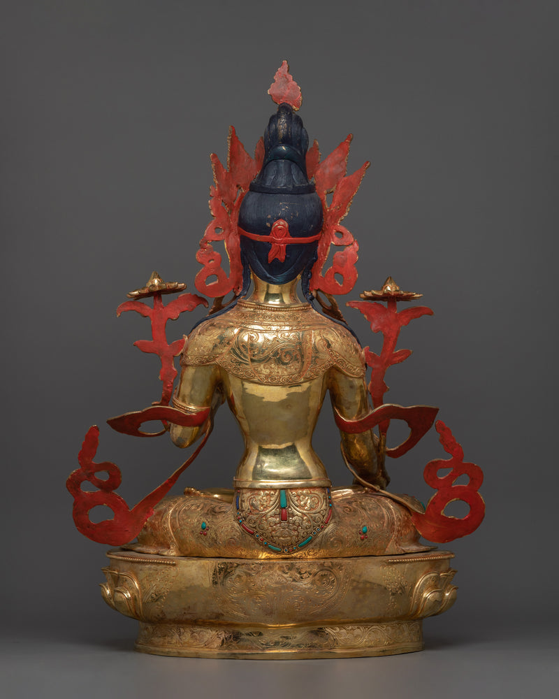 Himalayan Sculpture of White Tara | The Goddess of Compassion and Longevity