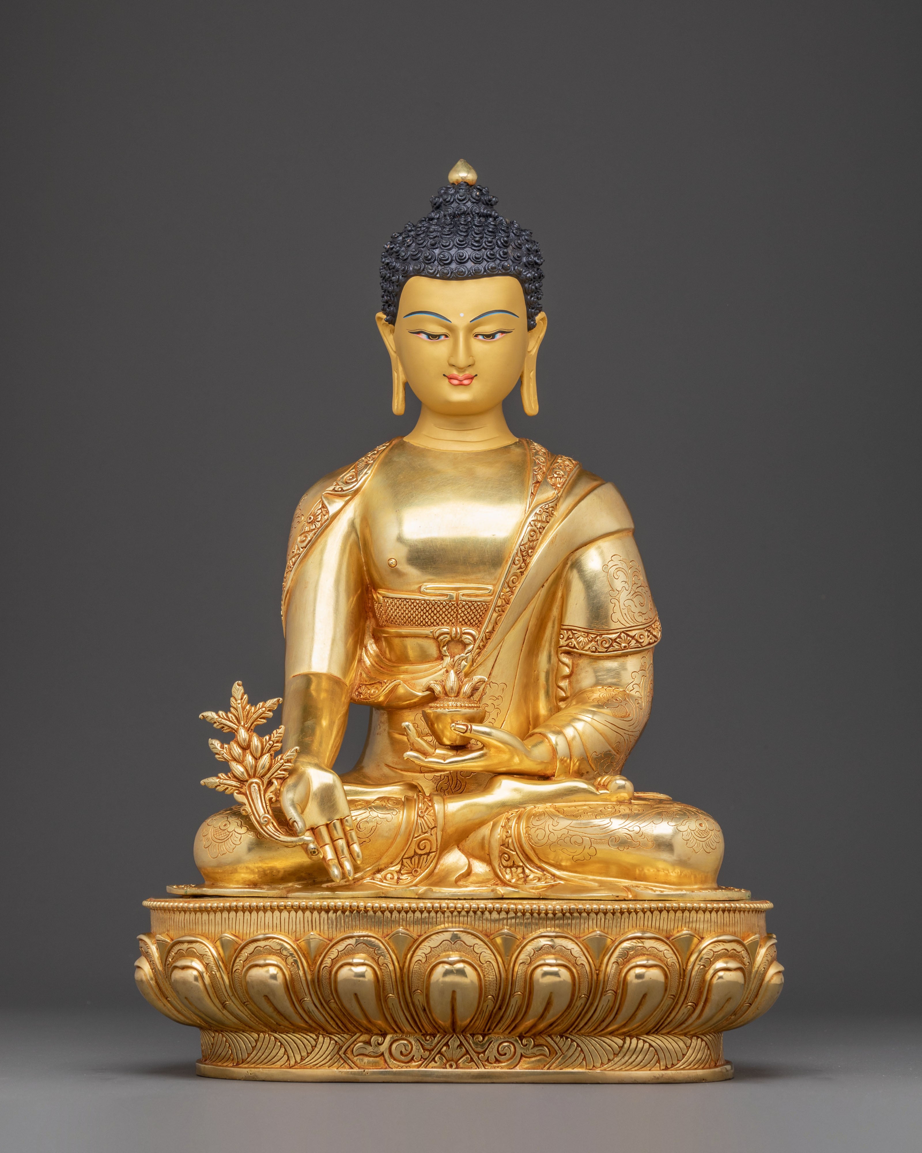 Handmade Medicine Buddha Statue for Altar Decor