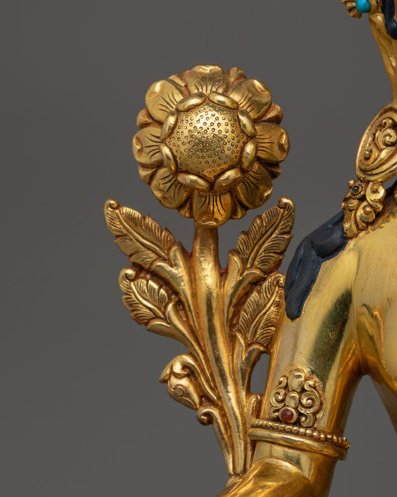 Himalayan Buddhist Artwork of Green Tara |  Meditation and Healing Statue
