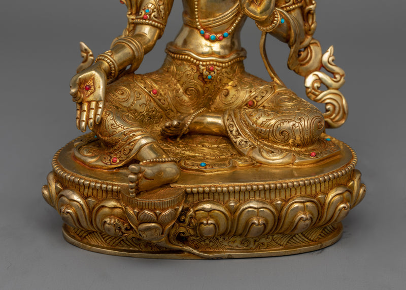 Handmade Figurine of Green Tara | The Bodhisattva of Compassion and Protection