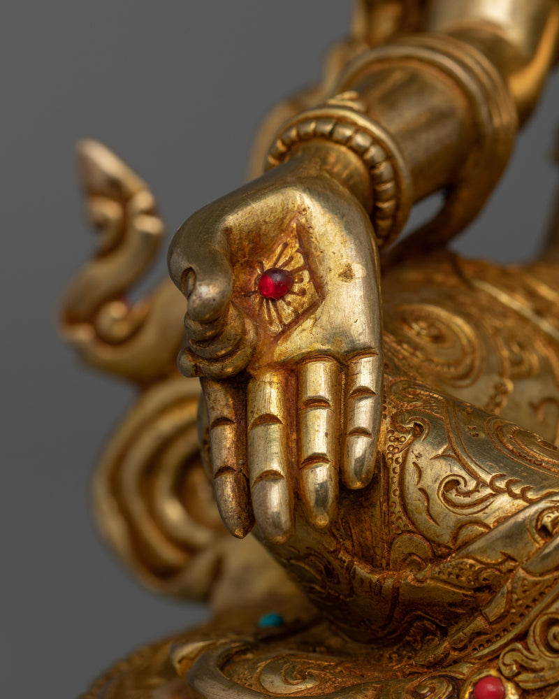 Handmade Figurine of Green Tara | The Bodhisattva of Compassion and Protection