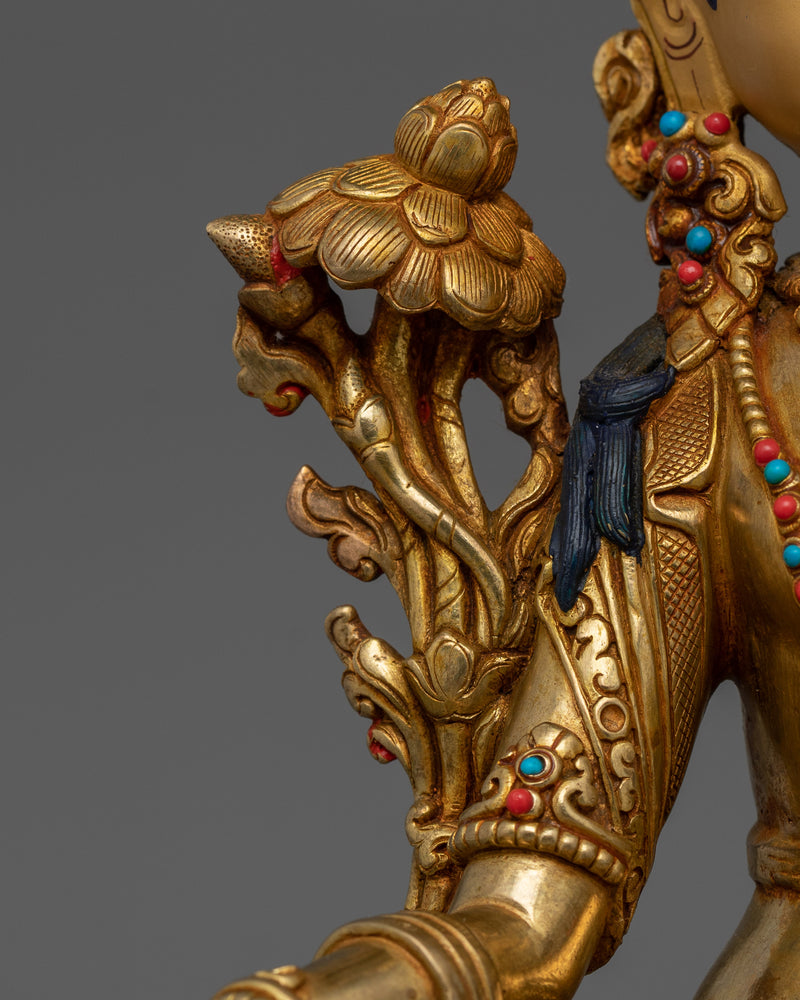 Handmade Figurine of Green Tara | The Bodhisattva of Compassion and Protection