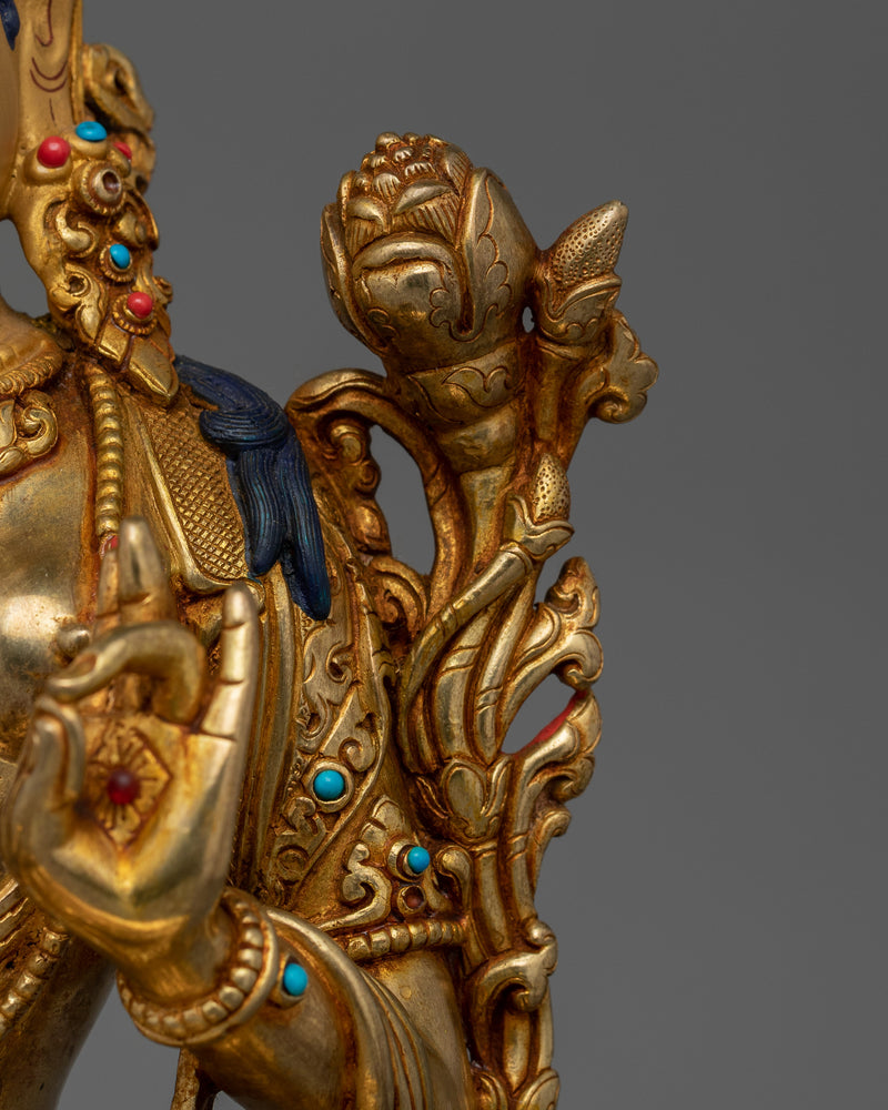 Handmade Figurine of Green Tara | The Bodhisattva of Compassion and Protection