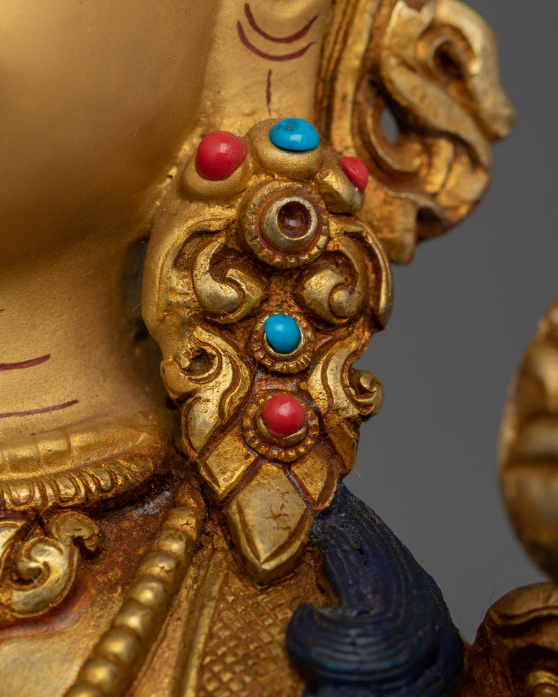 Handmade Figurine of Green Tara | The Bodhisattva of Compassion and Protection