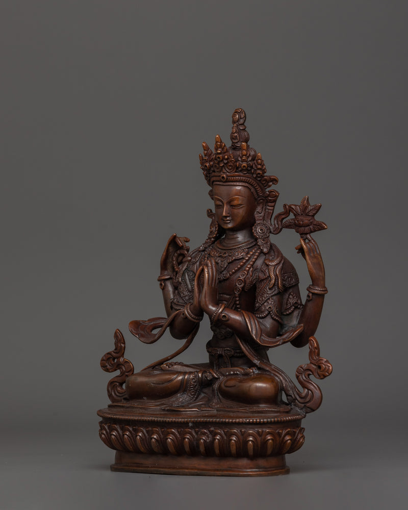 Traditional Figurine of Chenrezig | Embodiment of Infinite Compassion