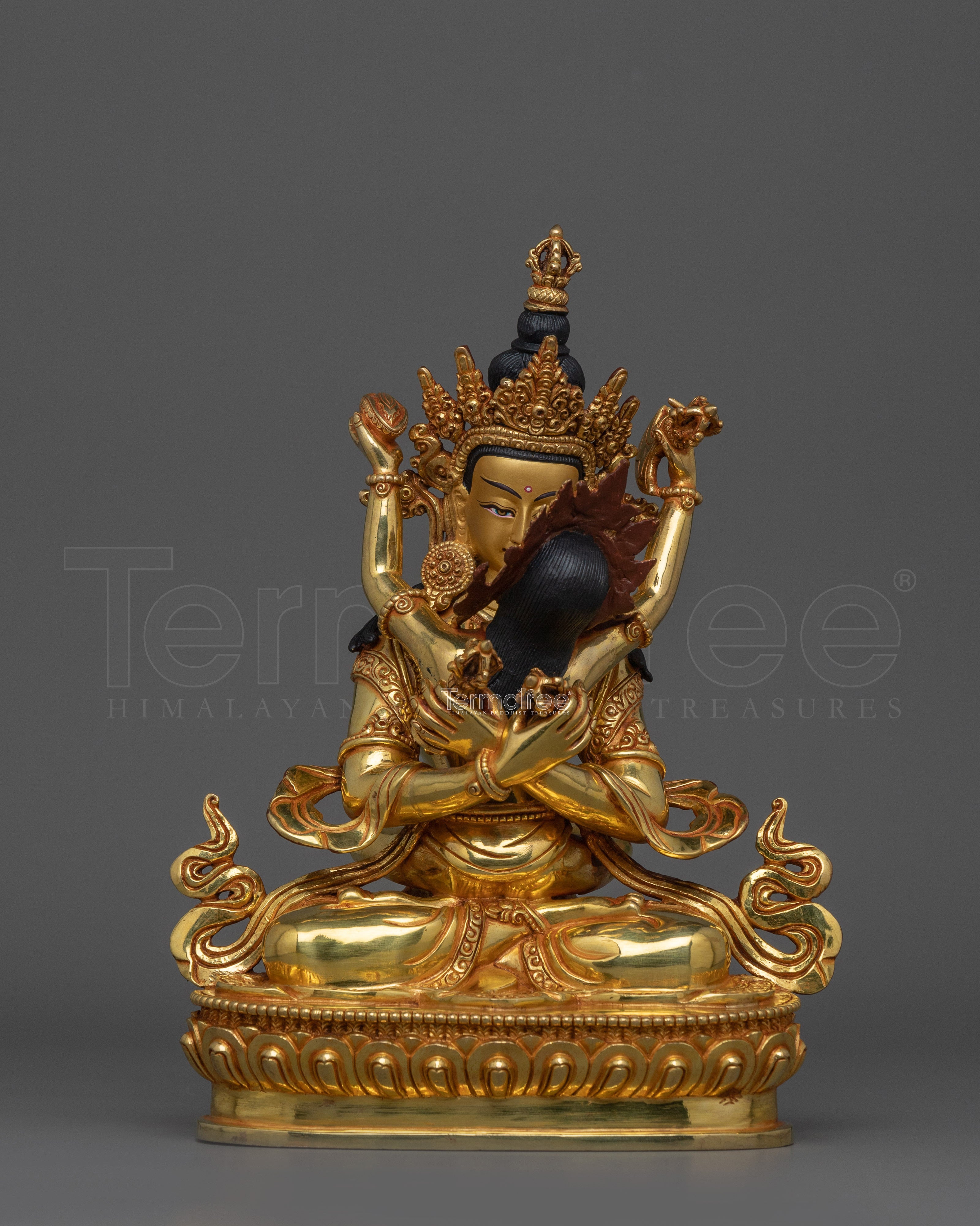 Handcrafted Statue of Vajradhara with consort | Traditional Artwork
