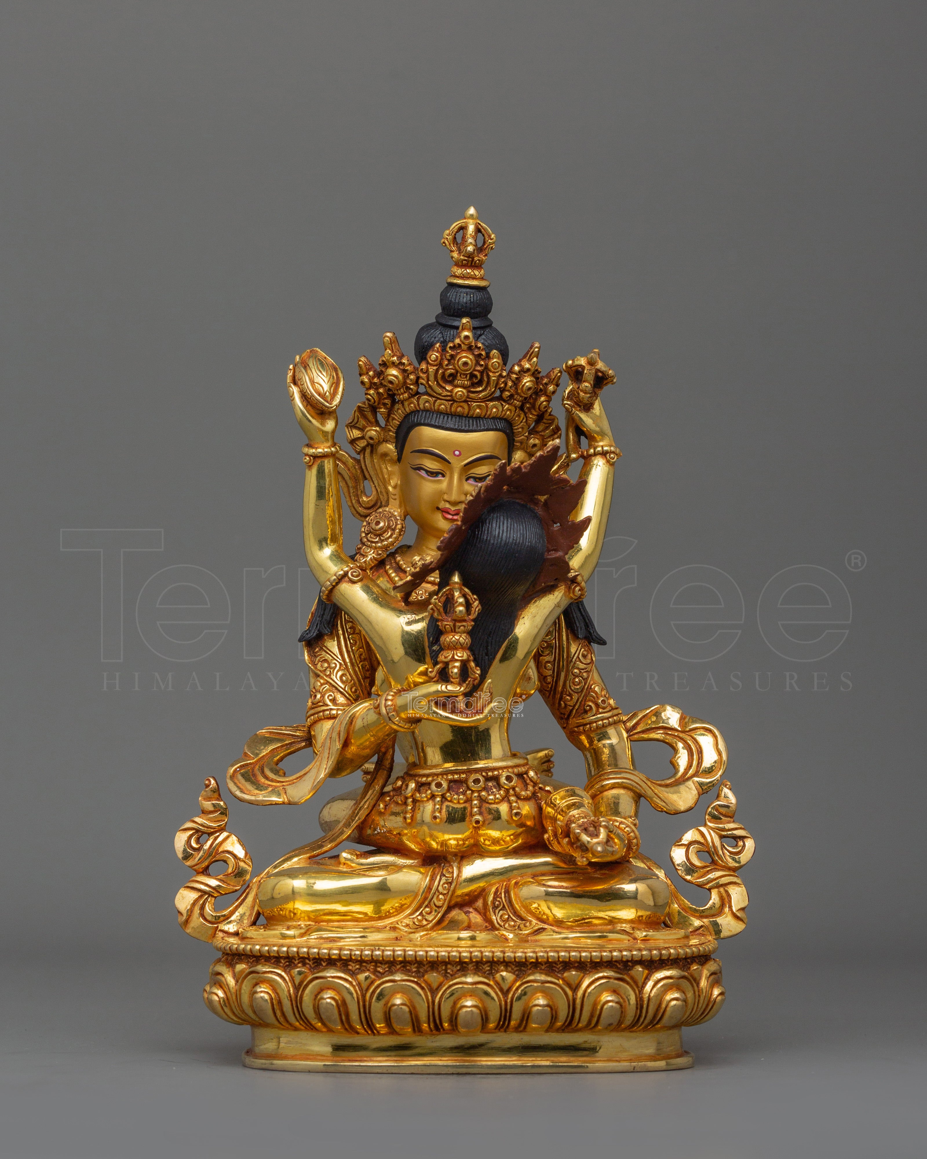 Himalayan Statue of Vajrasattva with consort | The Union of Wisdom and Compassion