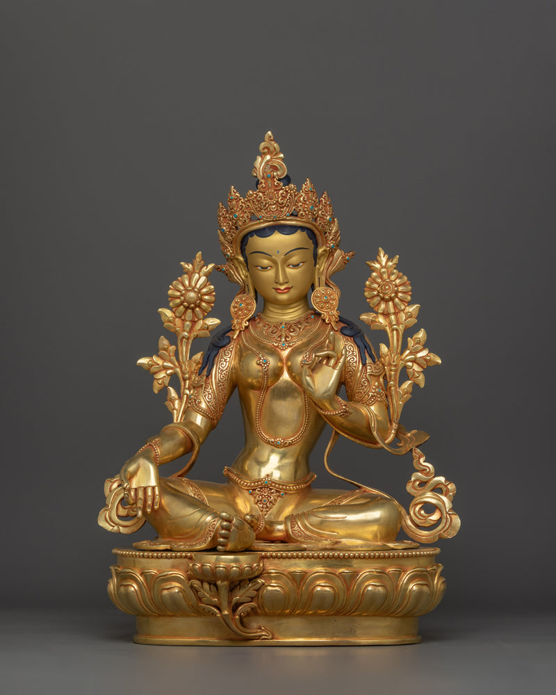 Himalayan Handcrafted Statue of Green Tara |  Mother of Compassion and Swift Protection