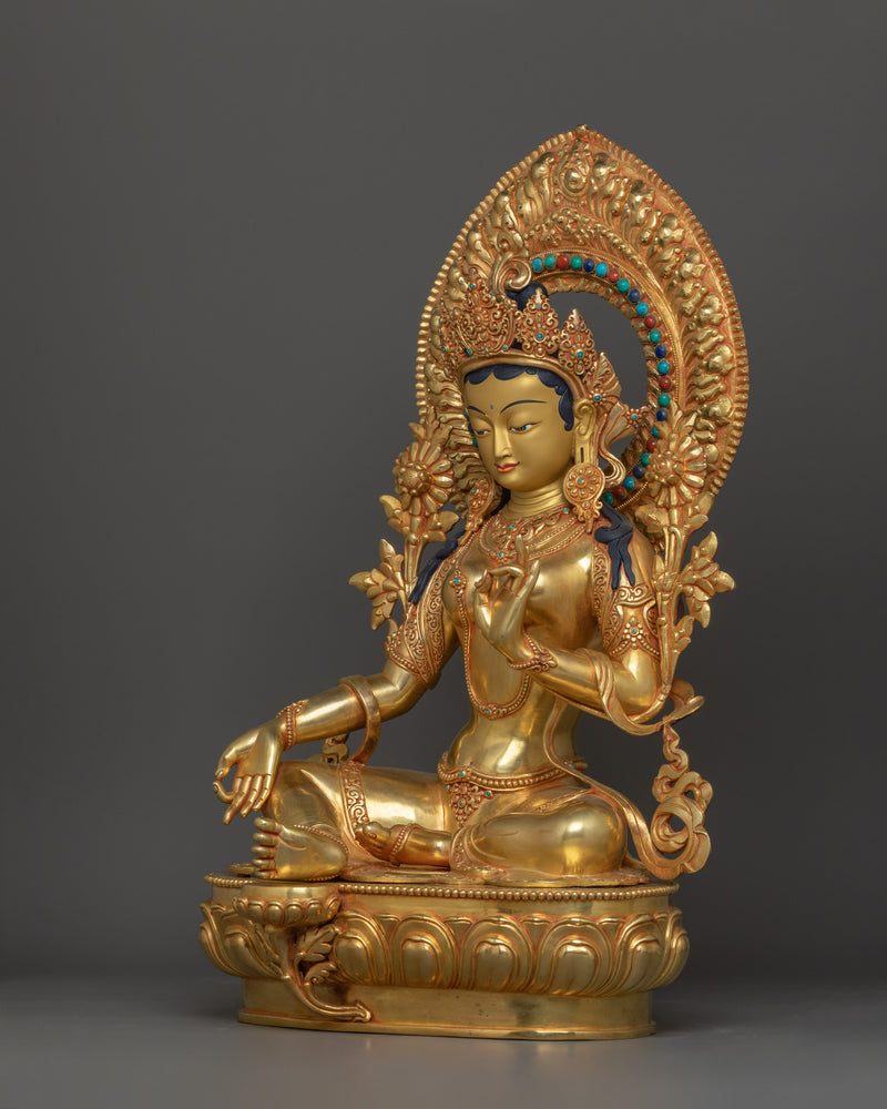 Himalayan Handcrafted Statue of Green Tara |  Mother of Compassion and Swift Protection