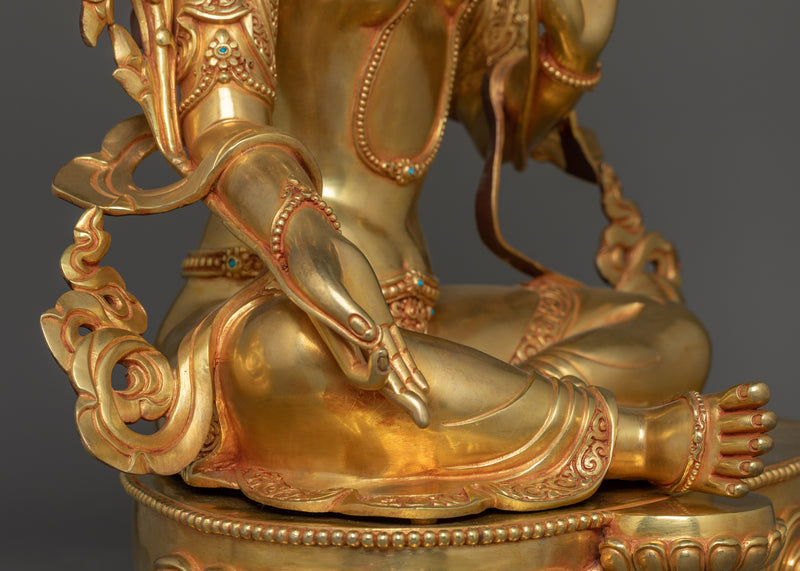 Himalayan Handcrafted Statue of Green Tara |  Mother of Compassion and Swift Protection