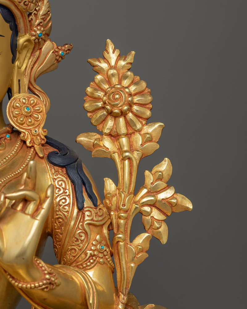 Himalayan Handcrafted Statue of Green Tara |  Mother of Compassion and Swift Protection
