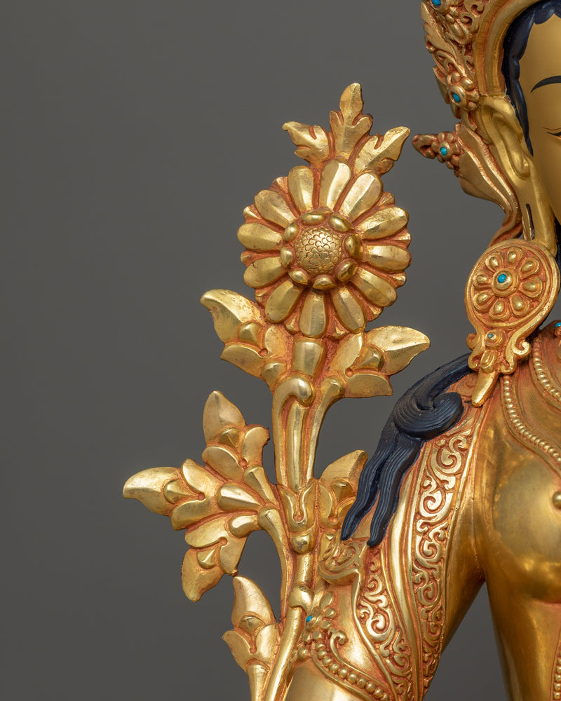 Himalayan Handcrafted Statue of Green Tara |  Mother of Compassion and Swift Protection