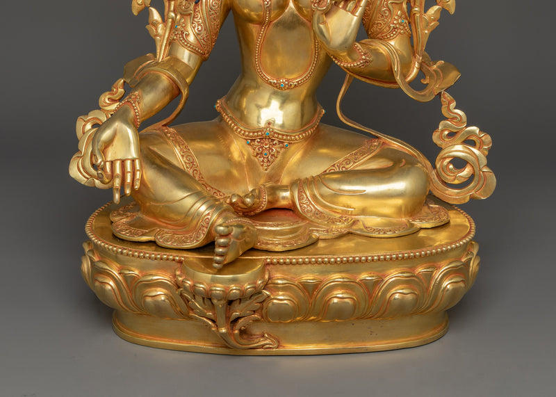 Himalayan Handcrafted Statue of Green Tara |  Mother of Compassion and Swift Protection