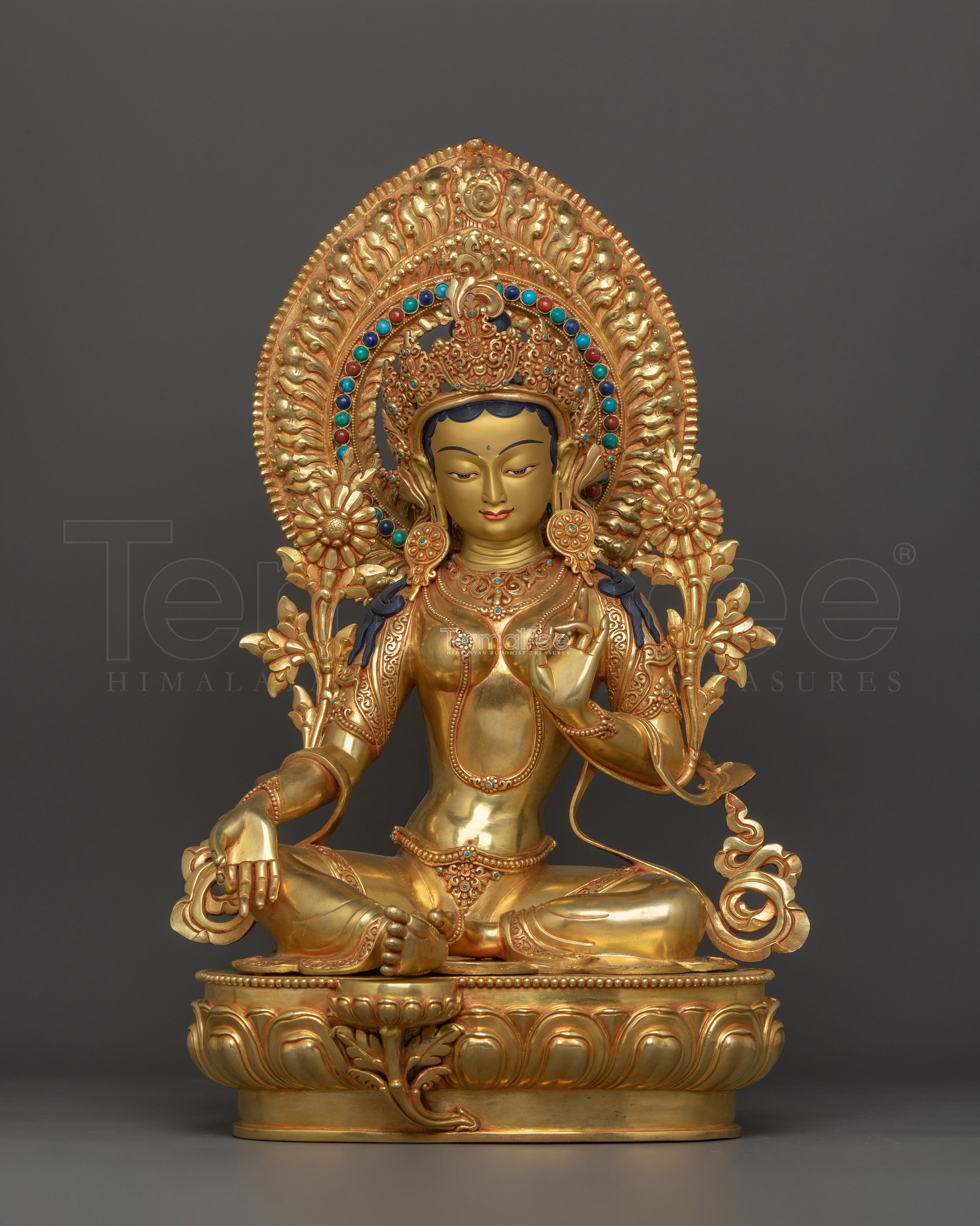 Himalayan Handcrafted Statue of Green Tara | Mother of Compassion and Swift Protection
