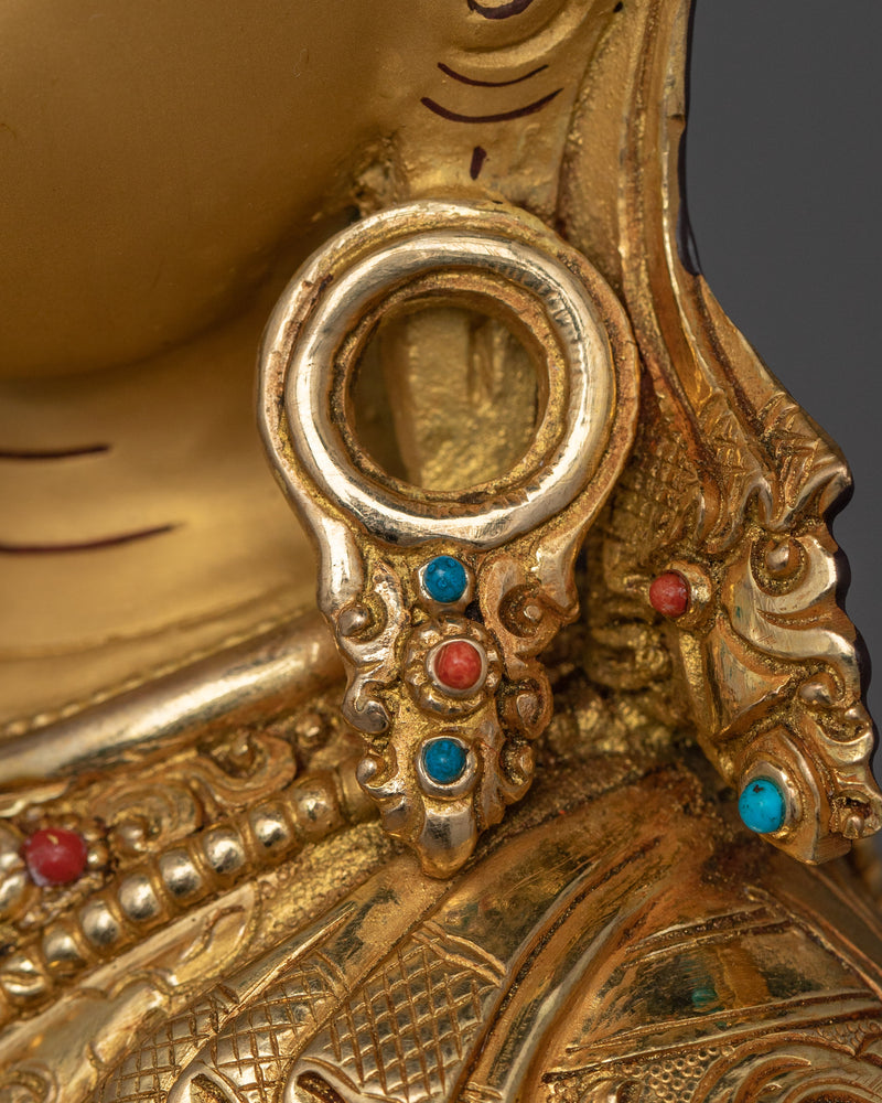 Traditional Statue of Crown Shakyamuni Buddha | The Enlightened One in Royal Attire