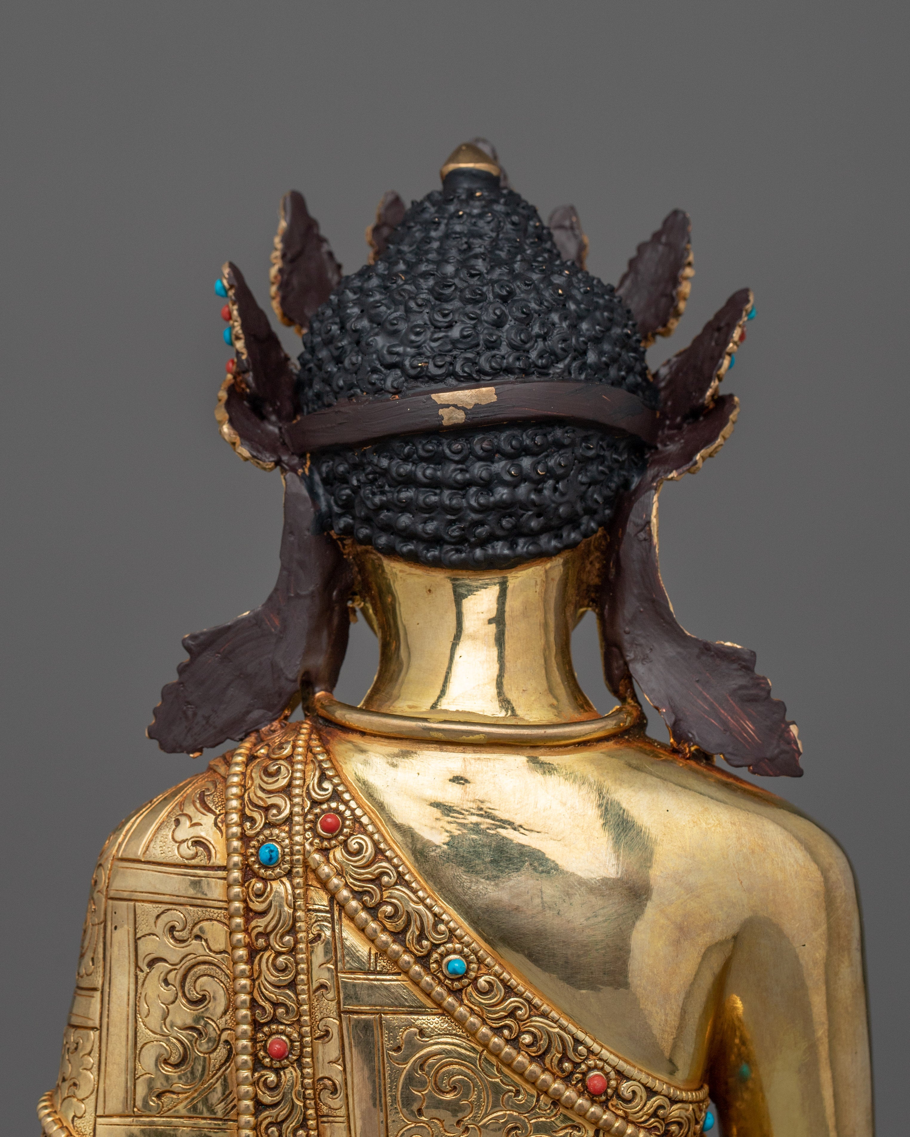 Traditional Statue of Crown Shakyamuni Buddha | The Enlightened One in Royal Attire