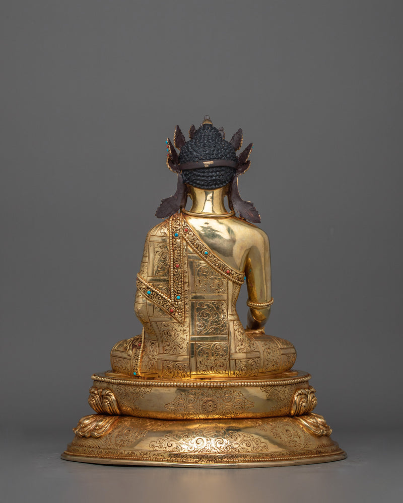 Traditional Statue of Crown Shakyamuni Buddha | The Enlightened One in Royal Attire