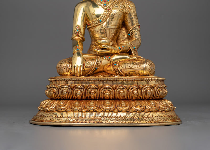 Traditional Statue of Crown Shakyamuni Buddha | The Enlightened One in Royal Attire