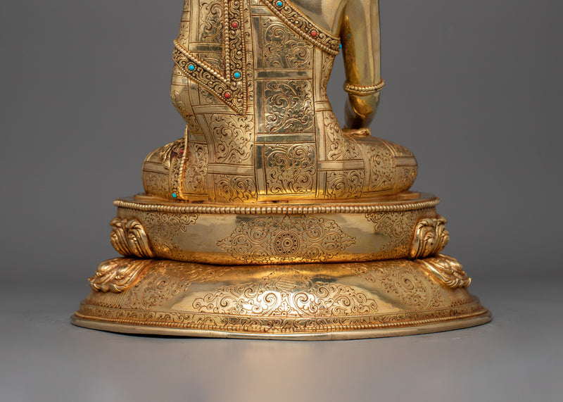 Traditional Statue of Crown Shakyamuni Buddha | The Enlightened One in Royal Attire