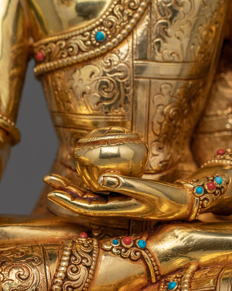 Traditional Statue of Crown Shakyamuni Buddha | The Enlightened One in Royal Attire