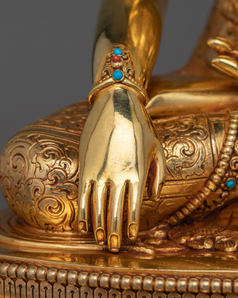 Traditional Statue of Crown Shakyamuni Buddha | The Enlightened One in Royal Attire