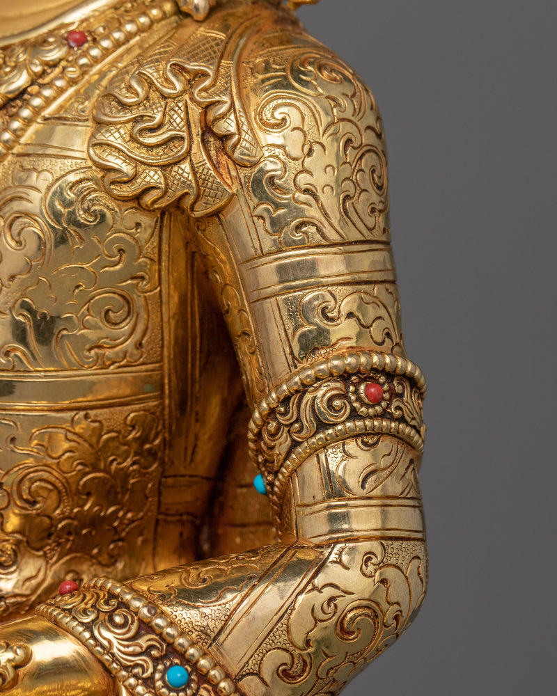 Traditional Statue of Crown Shakyamuni Buddha | The Enlightened One in Royal Attire