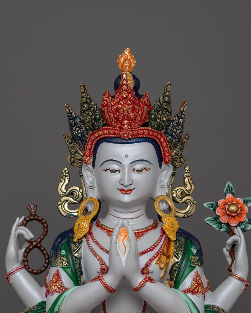Traditional Sculpture of Chenrezig | Light of Boundless Mercy