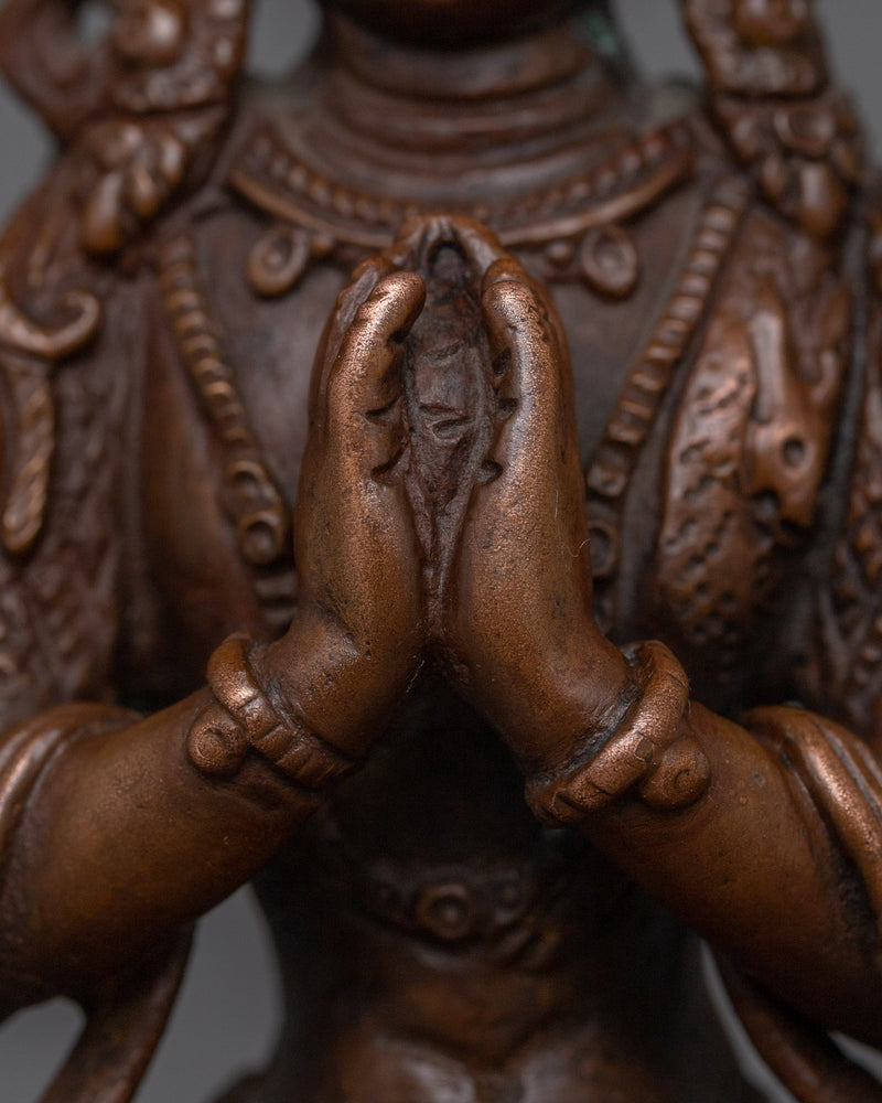 Four Armed Bodhisattva Sculpture | The Great Compassionate One