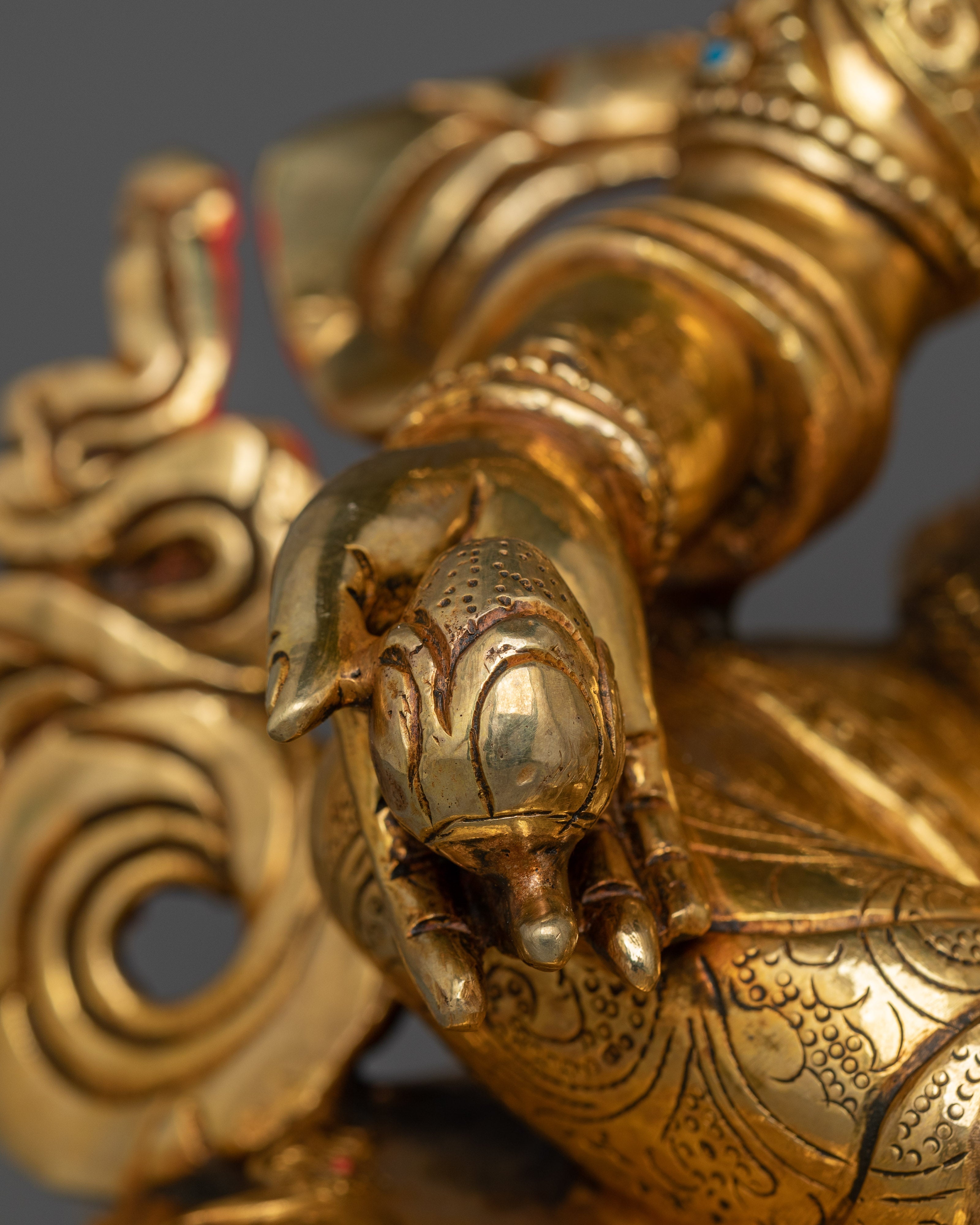 Traditionally Handcarved Statue of Dzambhala | The wealth deity