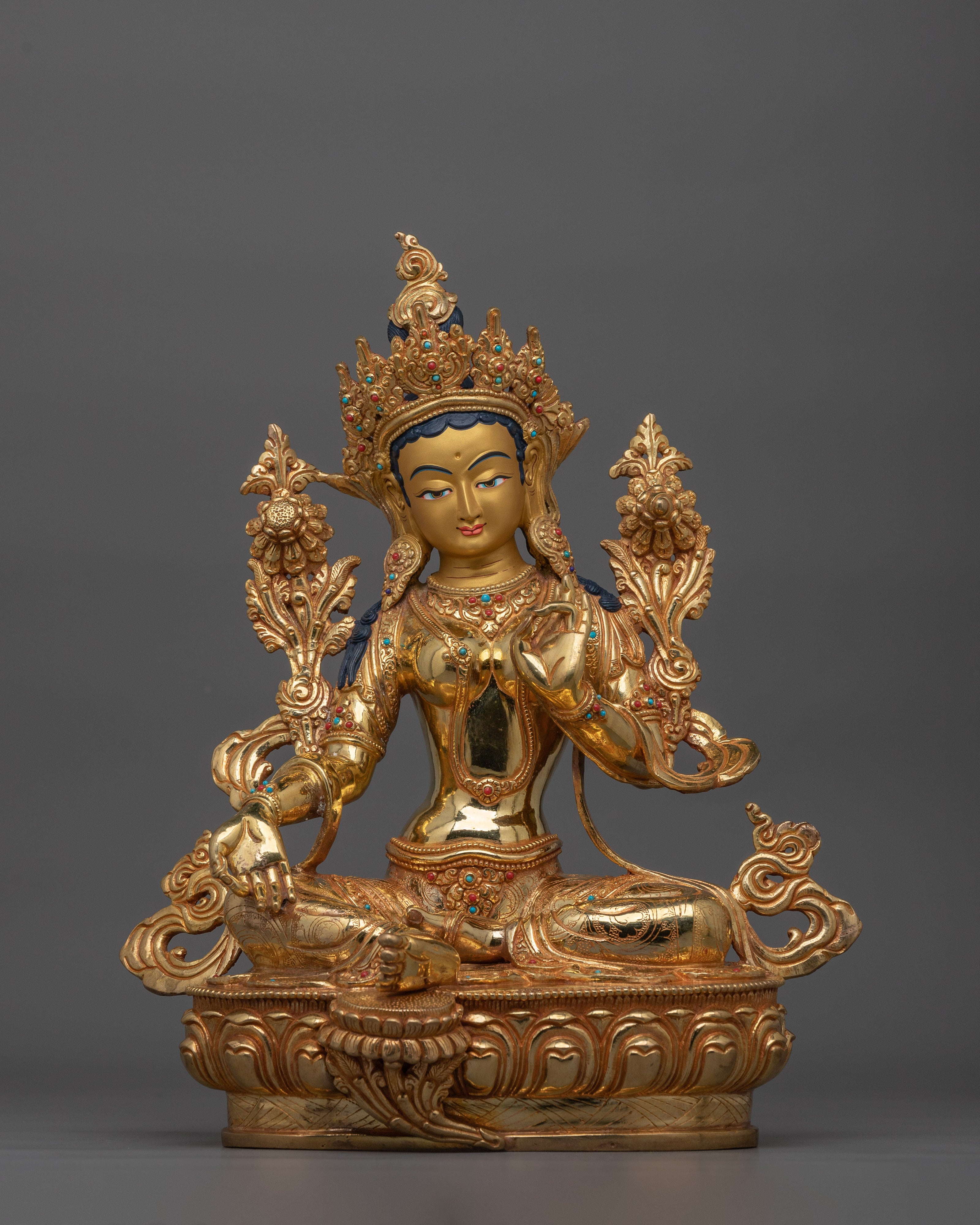 13.4 Inch Green Tara Handmade Statue | Mother of All Buddhas