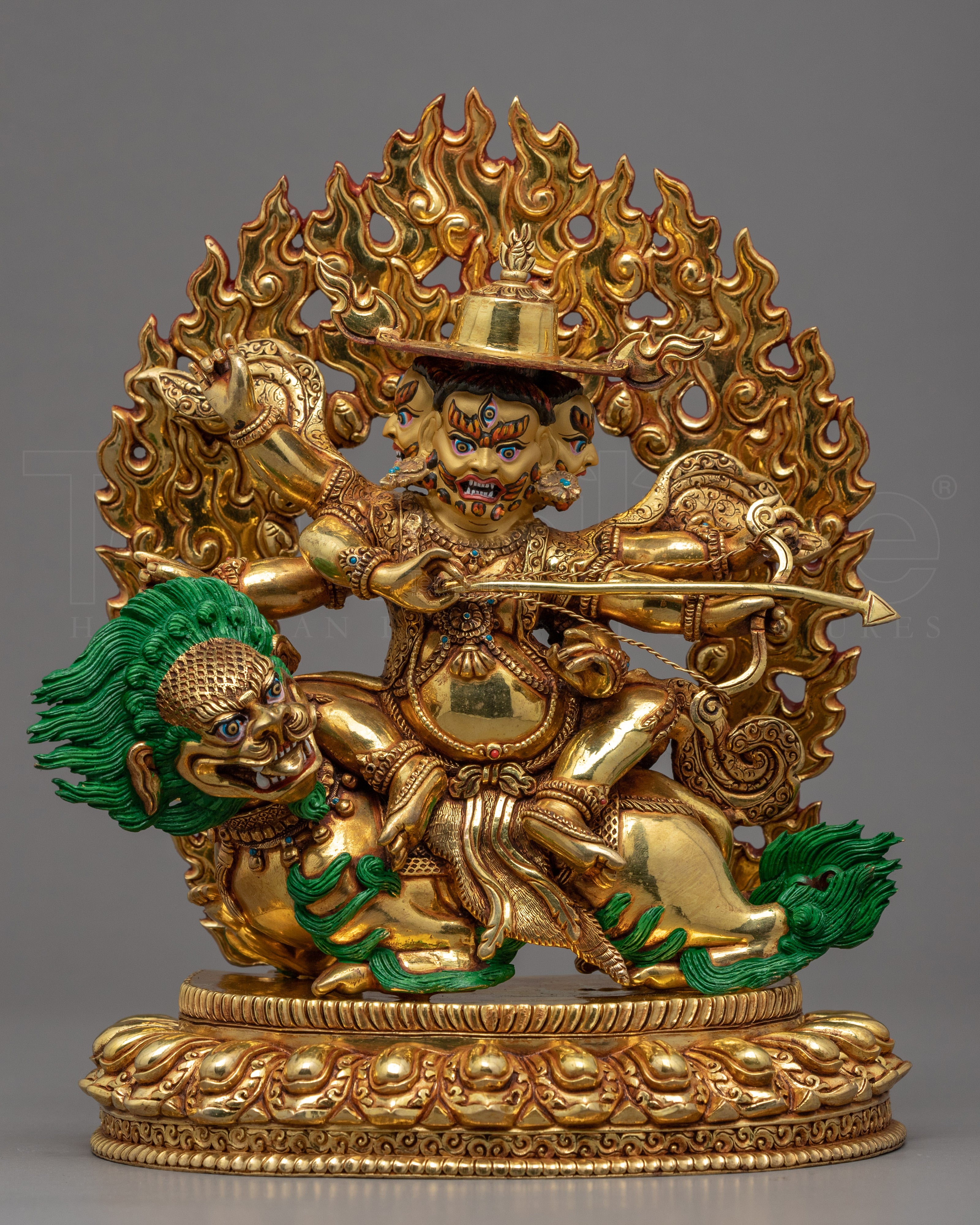 Pehar Gyalpo Statue | The Kind of Worldly Protector | Gold Gilded Statue
