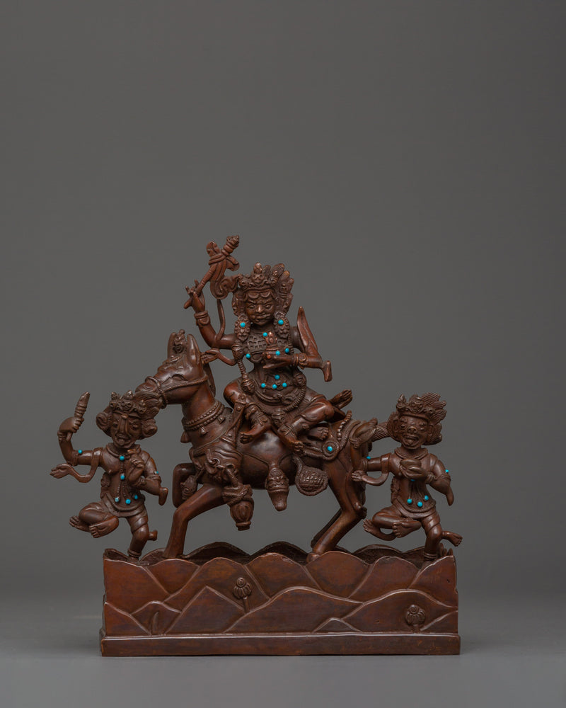 Oxidized Palden Lhamo Statue | Supreme Dharma Protector