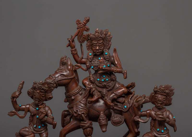 Oxidized Palden Lhamo Statue | Supreme Dharma Protector