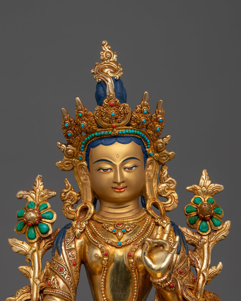 Compassionate Shyama Tara Statue | Green Tara - Mother of All Buddhas
