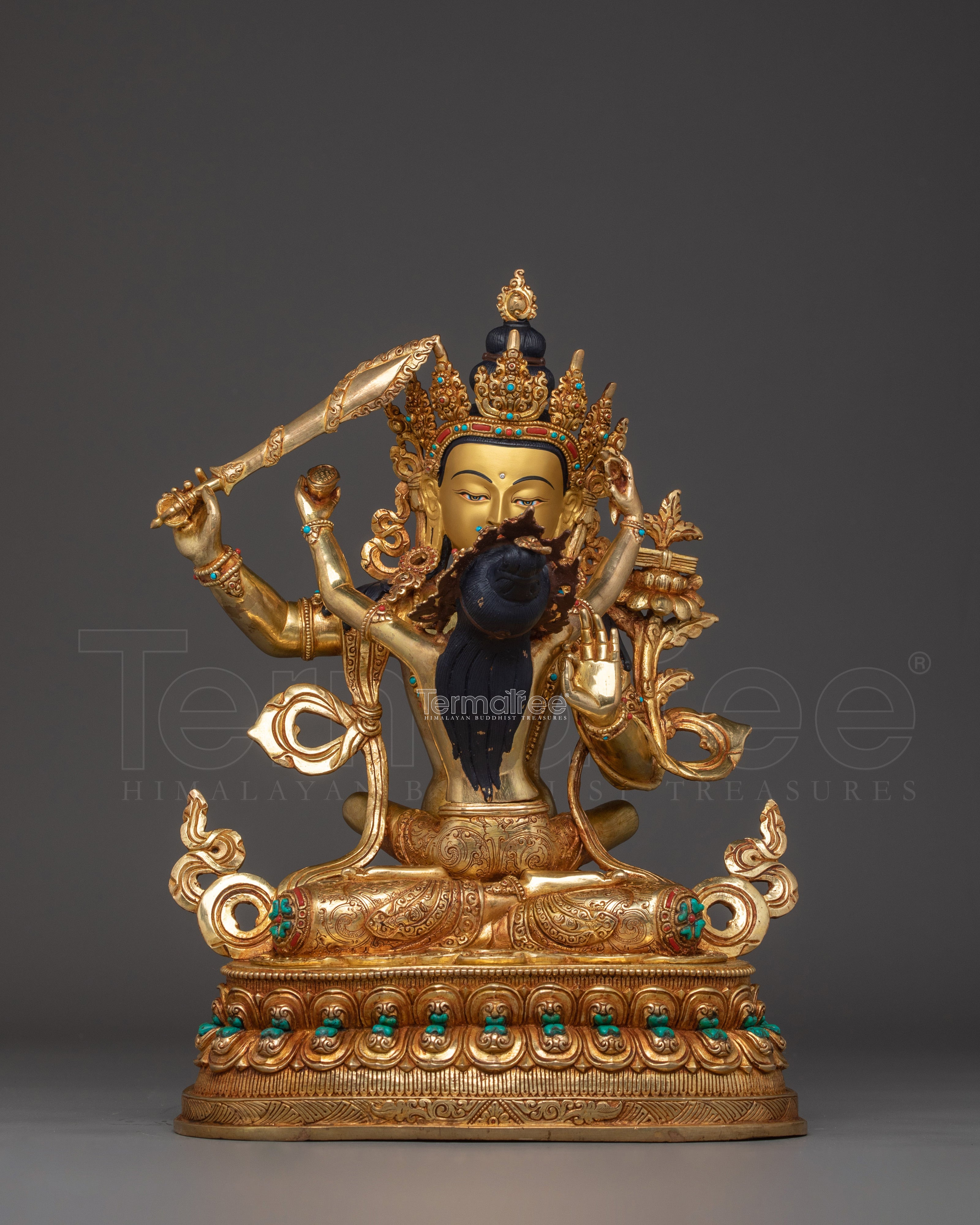 Bodhisattva Manjushri with consort Statue | Supreme Wisdom Bodhisattva